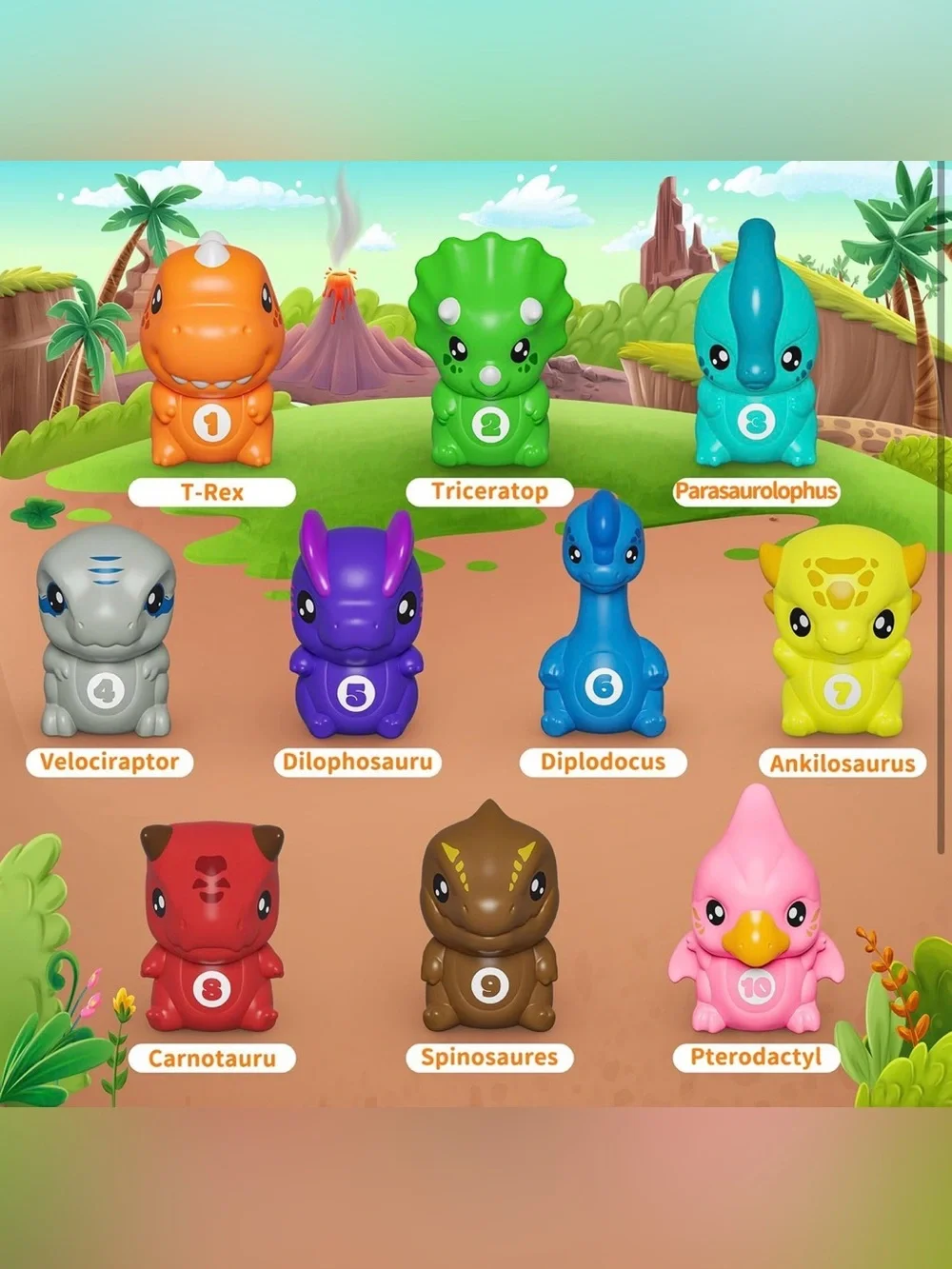 Dinosaur Egg Toys for Toddlers 1-3 Years Dino Finger Puppets Matching Montessori