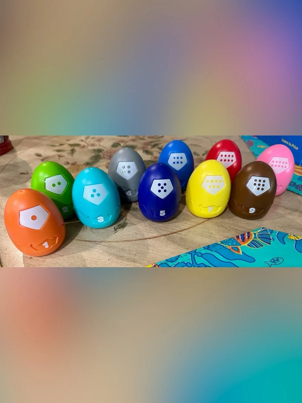 Dinosaur Egg Toys for Toddlers 1-3 Years Dino Finger Puppets Matching Montessori