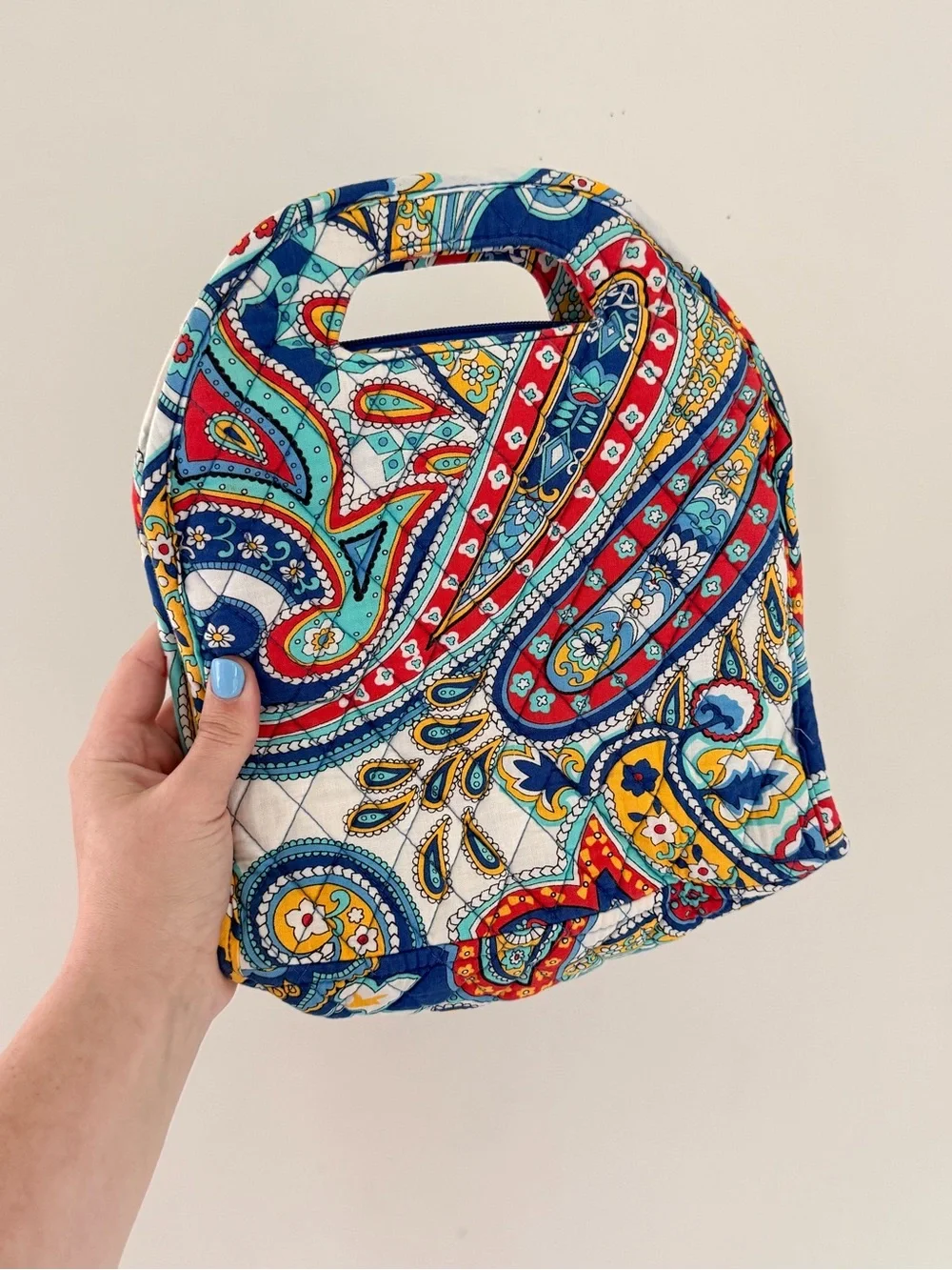 Vera Bradley Quilted Paisley Tote - Blue, Red & Yellow