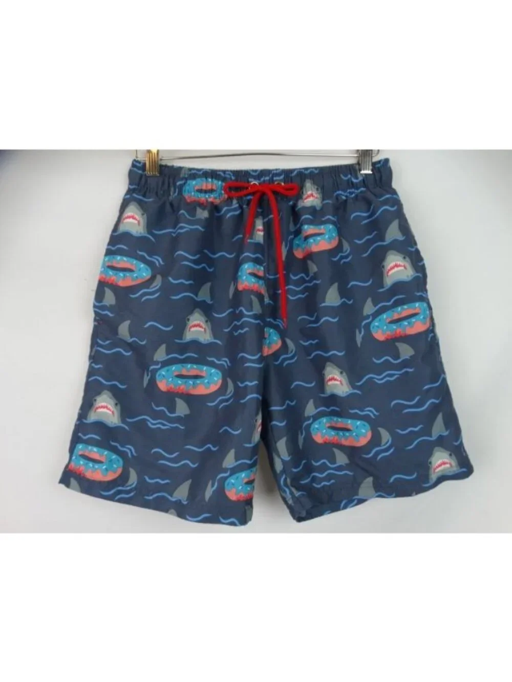 U.S, Surf Club Swim Trunks Men's Size Medium Lined Swimsuit Shorts Donut Sharks