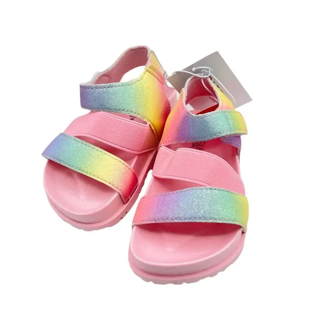 Capelli  of New  York Girls Multi-color Strappy Secure Strap Sandal Sz US 4-5