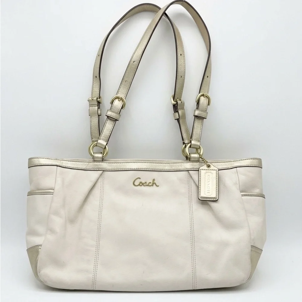 Coach Gallery Leather Shoulder Tote with Gold Hardware