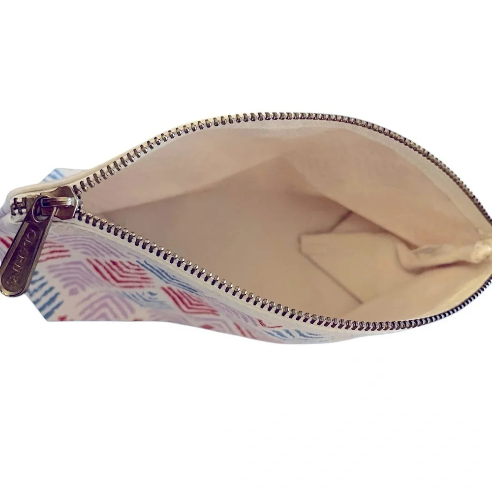 NEW Clarins Feed 10 Canvas Print Cosmetic Makeup Bag Pouch Zipper Case