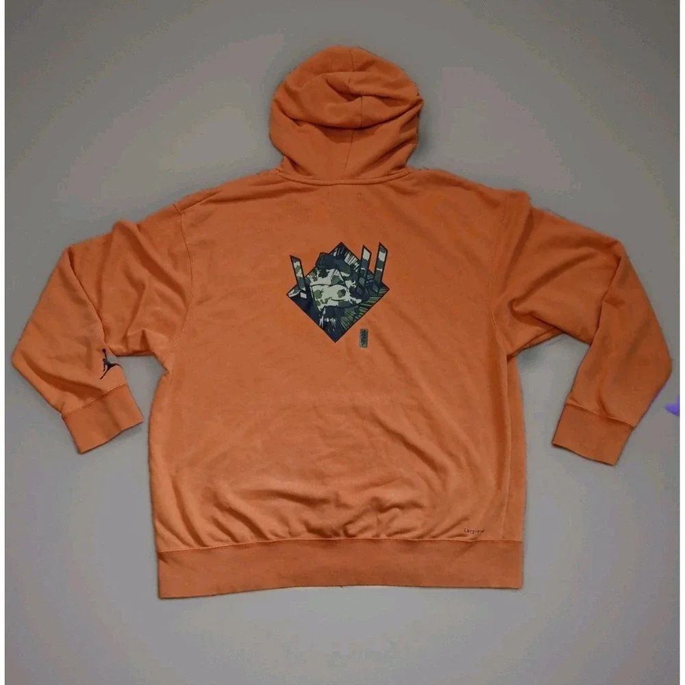 Nike Air Jordan Sweatshirt Mens XL Orange Pullover Hoodie Zion Williams NBA
