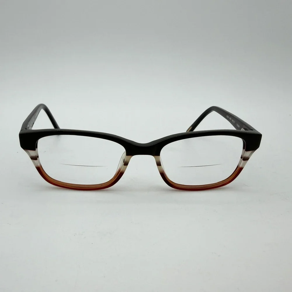 Ted Baker B928 BRN Brown Stripe Rectangular Eyeglass Frames 48-16 135