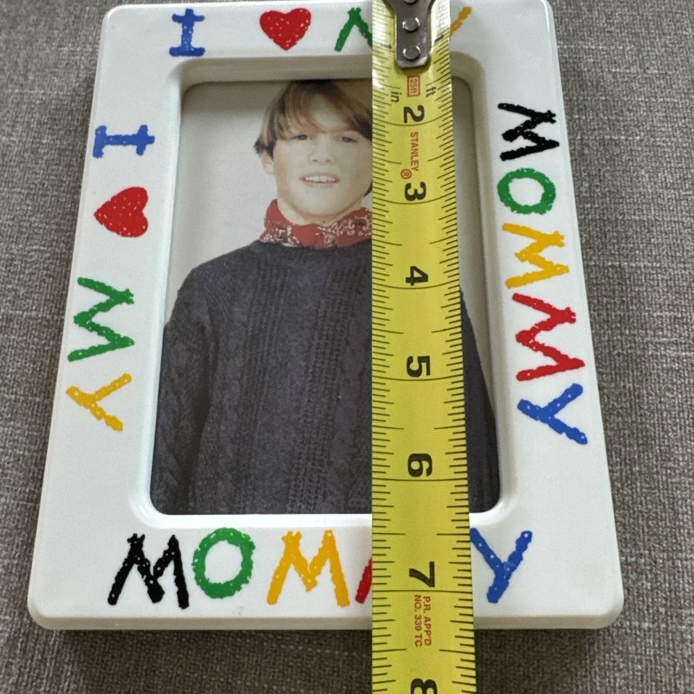 Vintage I Love My Mommy Plastic Picture Crayon Style Photo‎ 3.5 x 5.25
