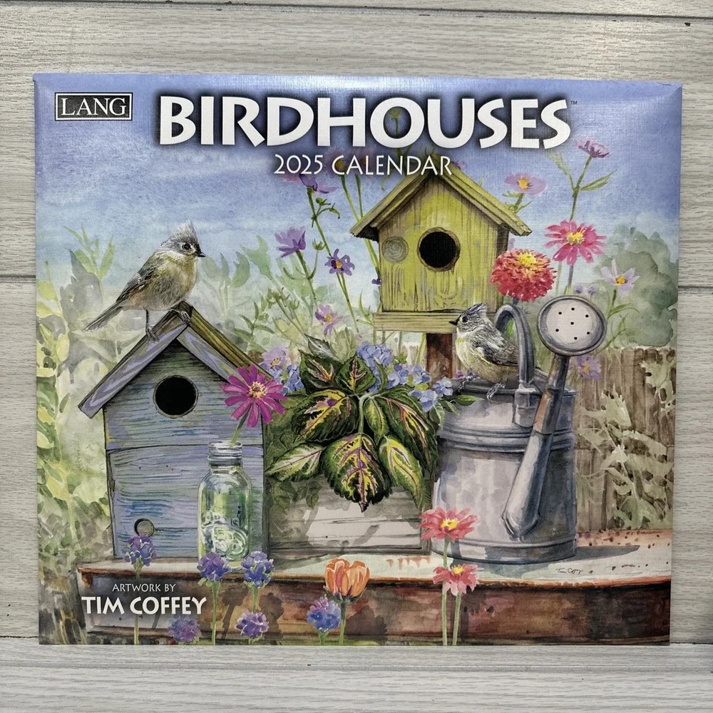 LANG Birdhouses 2025 Wall Calendar‎ Crafting Repurposing Home Decor
