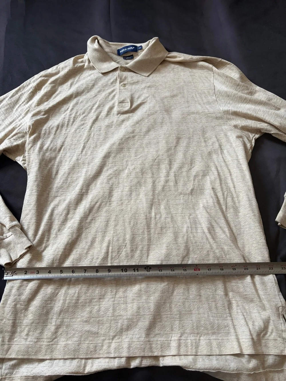 Ralph Lauren Long-Sleeve Polo Shirt in Light Beige