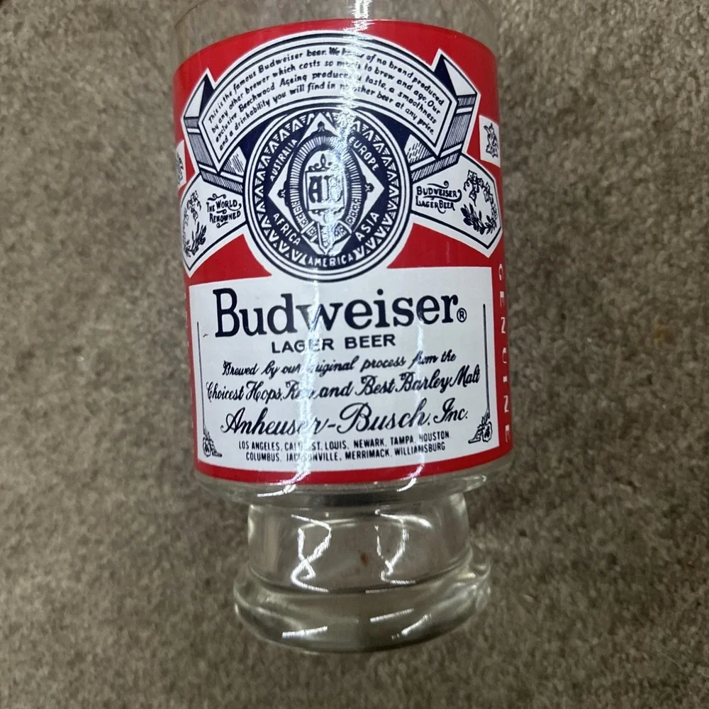 Vintage Budweiser Beer Glass Tankard Large‎ 32oz BIG