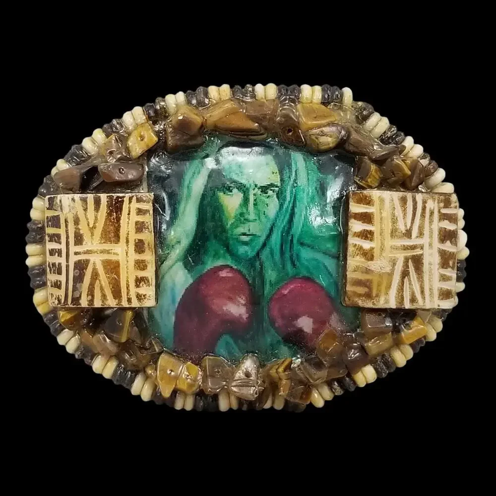 Belt Buckle Abstract Painted Boxer Warrior Spirit Giclee Print By CMAC Creations