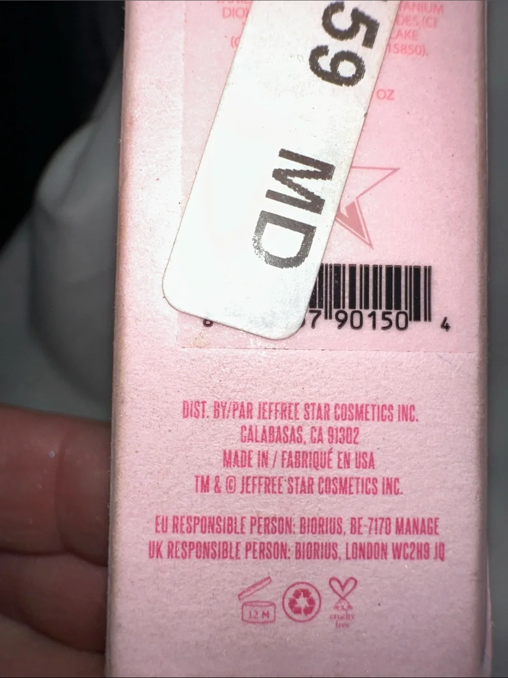 NIB Jeffree Star Pink Lipstick with Matching Pink Case nudest colony