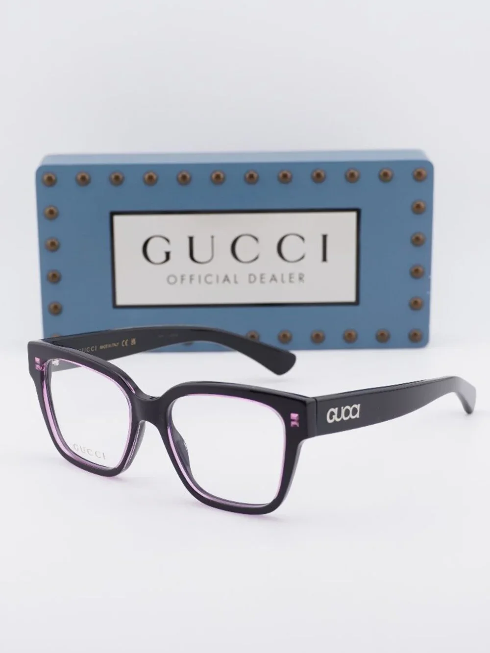 Gucci GG1791O 003 Square Eyeglasses - Black/Pink 51mm