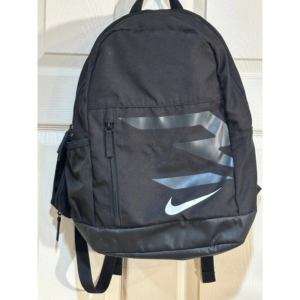 Nike Elemental Backpack Black Graphic Swoosh School Bag with Accessory Pouch‎