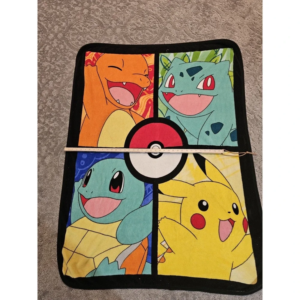 Pokemon Fleece Throw‎ Blanket Pikachu Charmander Squirtle Bulbasaur 44x56