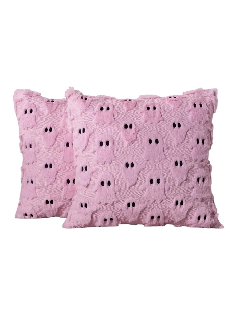 2 Ghost Pattern Chenille Throw Pillow Covers only 18” x 18” NWT.