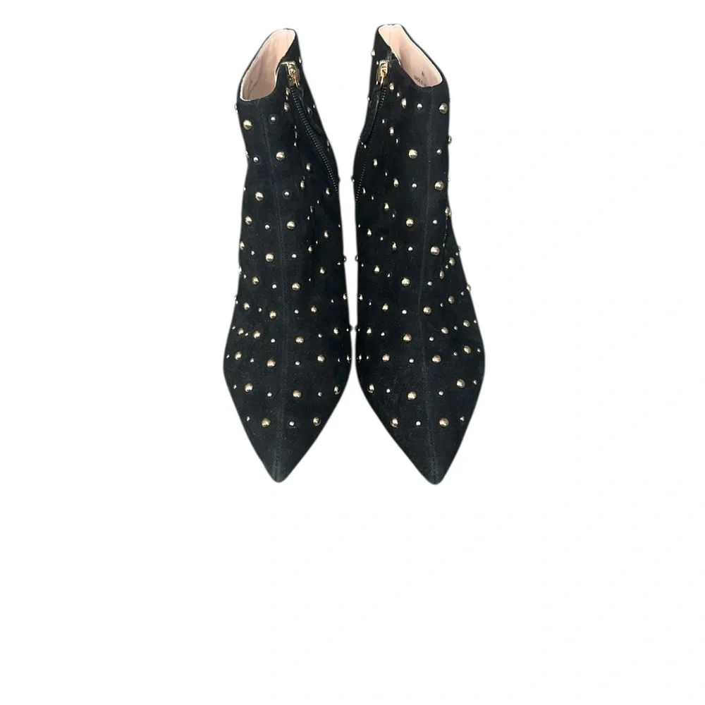 KATE SPADE‎ SUEDE Studded Black Ankle Boots WOMENS 8