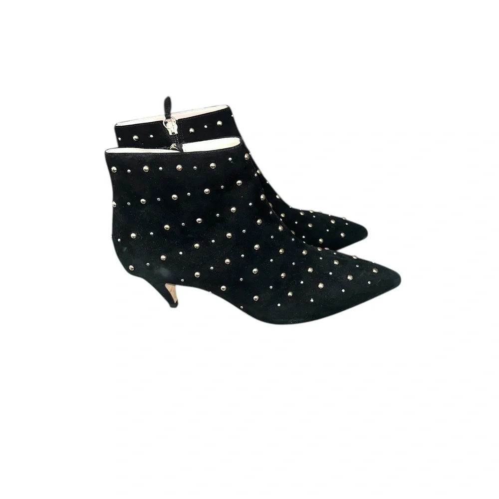 KATE SPADE‎ SUEDE Studded Black Ankle Boots WOMENS 8