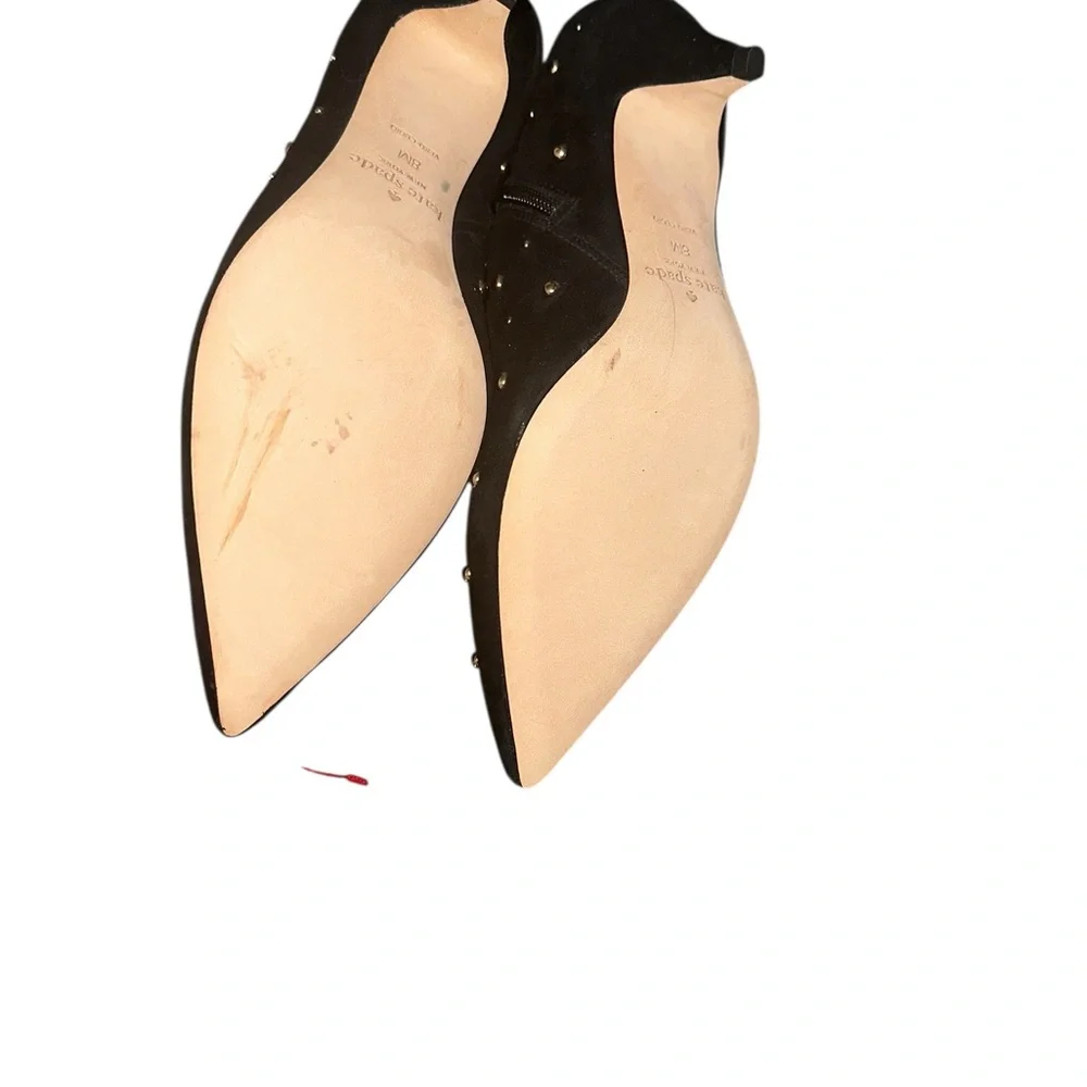 KATE SPADE‎ SUEDE Studded Black Ankle Boots WOMENS 8