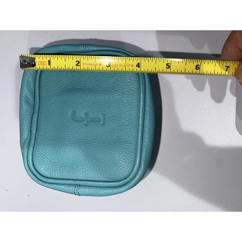 ANTHROPOLOGIE Jewelry Organizer Travel Zipper Turquoise Storage Letter F Initial