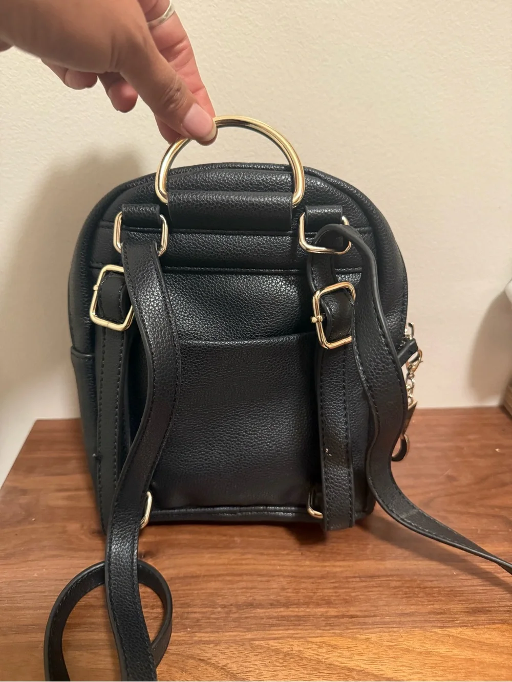 Guess 2 in 1 Black Mini Backpack with Silver Hardware