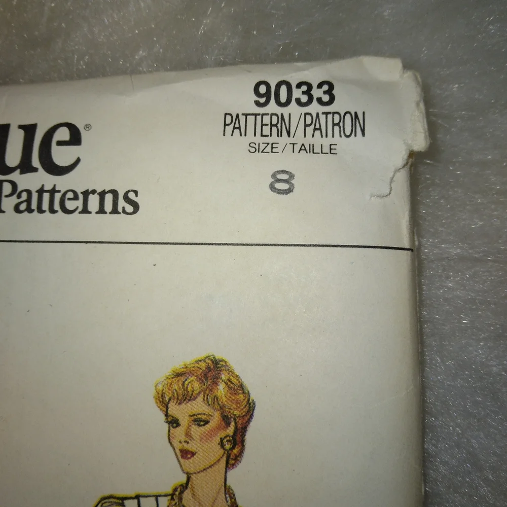 VOGUE 9033 Sz 8 Misses dress w/ blouson bodice and asymmetrical closing …