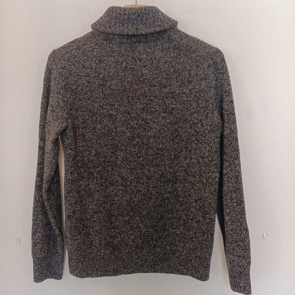 J.Crew Shawl Collar Sweater Mens S Grey Marled 100% Lambswool Button Pullover