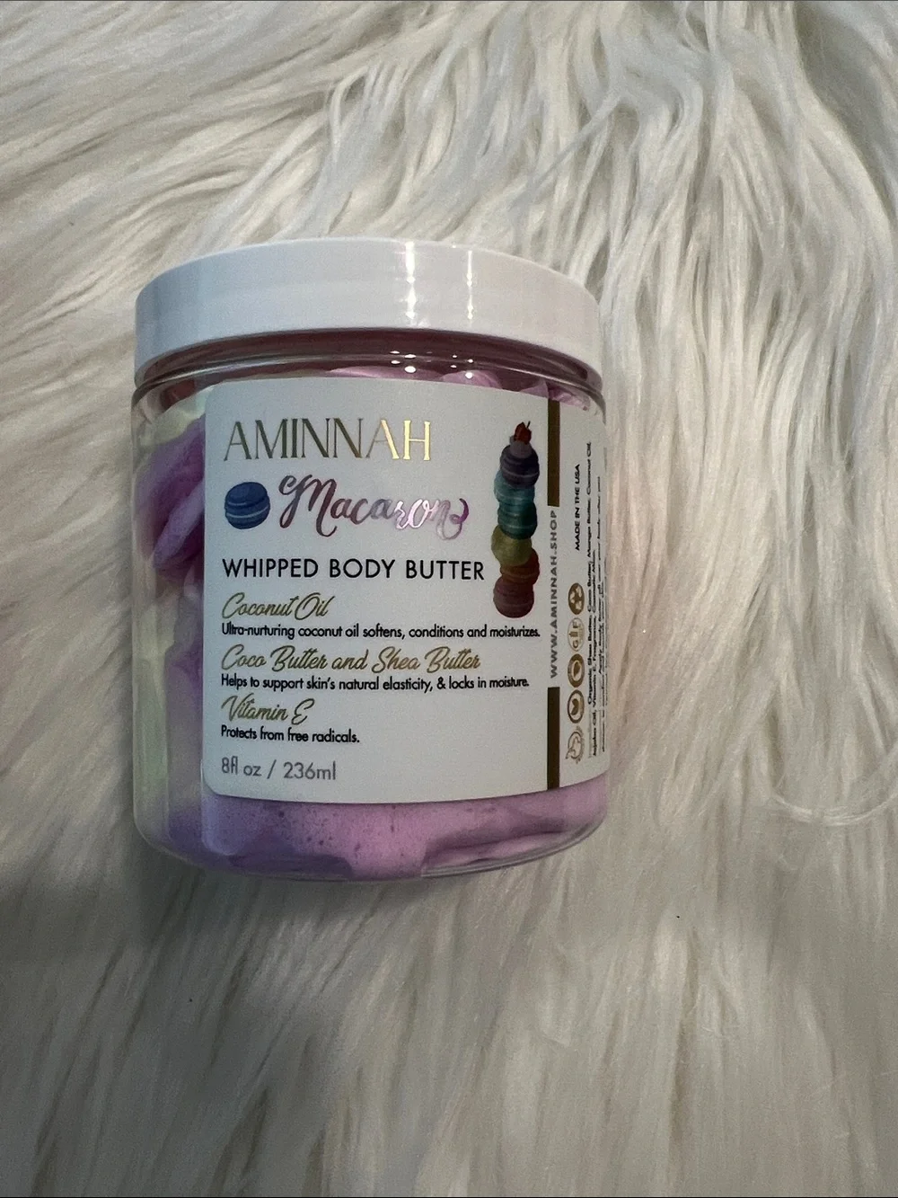 NWT Aminnah Macarons Whipped Body Butter retails $38.00 USD