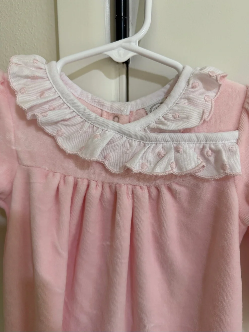Little Me Pink Ruffle-Trim Sleep Onesie