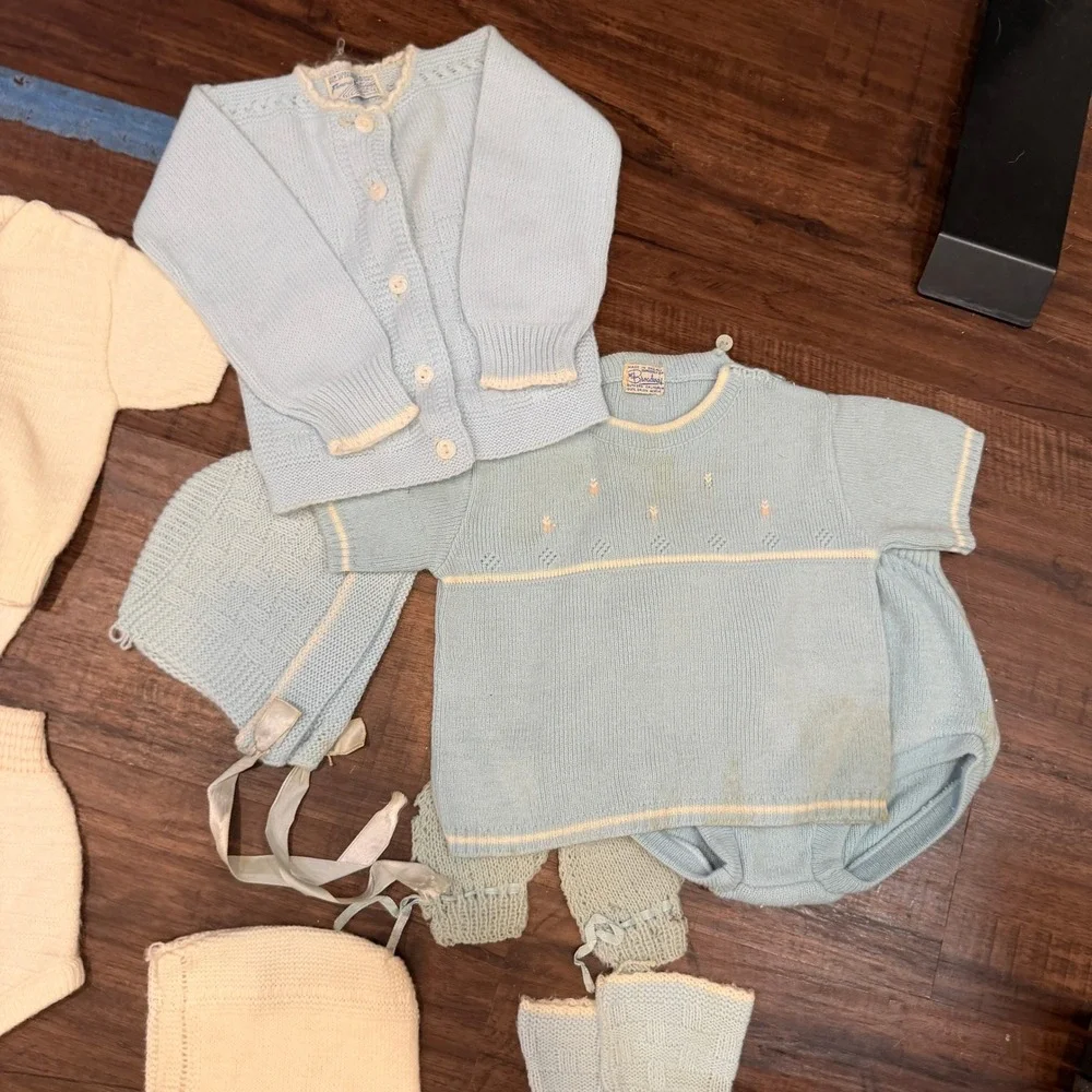 Vintage Baby Toddler Knit Clothing‎ Lot 1950s 1960s Rompers Cardigans