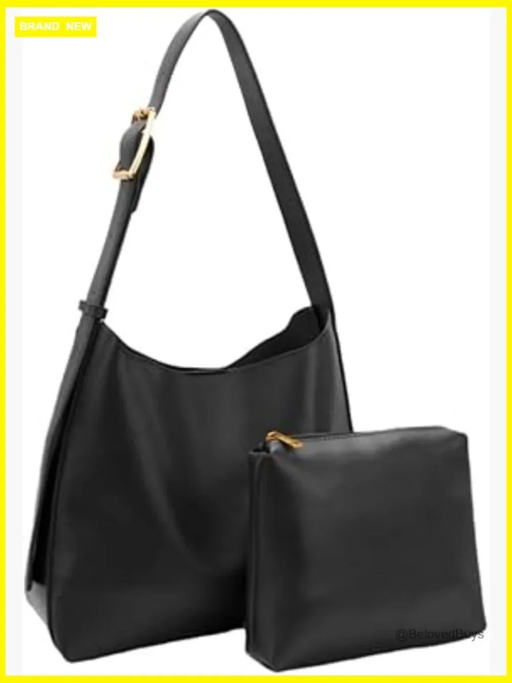 Faux Leather Slouchy Hobo Bag with Wallet, Crossbody Tote