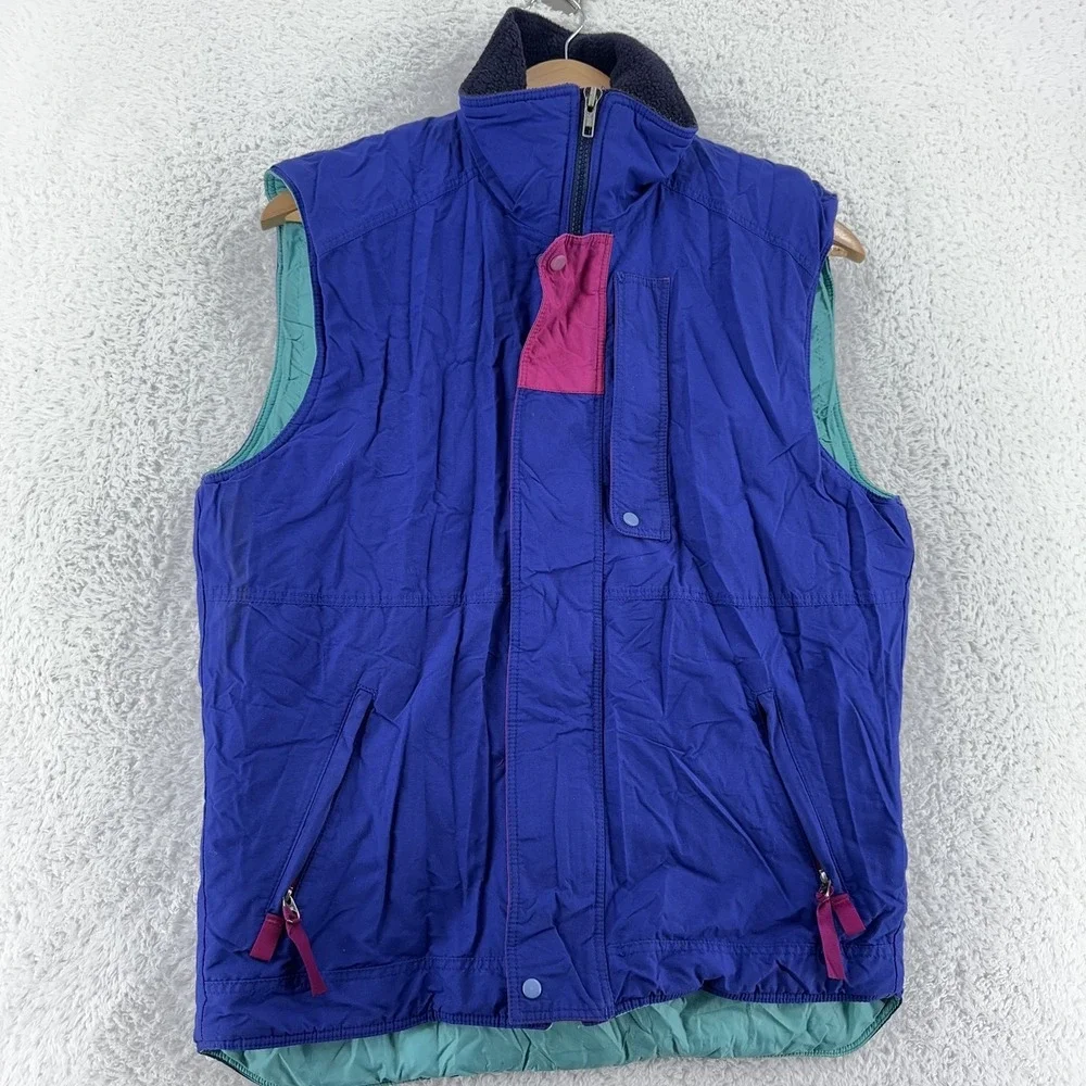 Vintage Patagonia Vest Mens Small‎ Blue Purple Teal Puffy Outdoor Zip Retro 90s