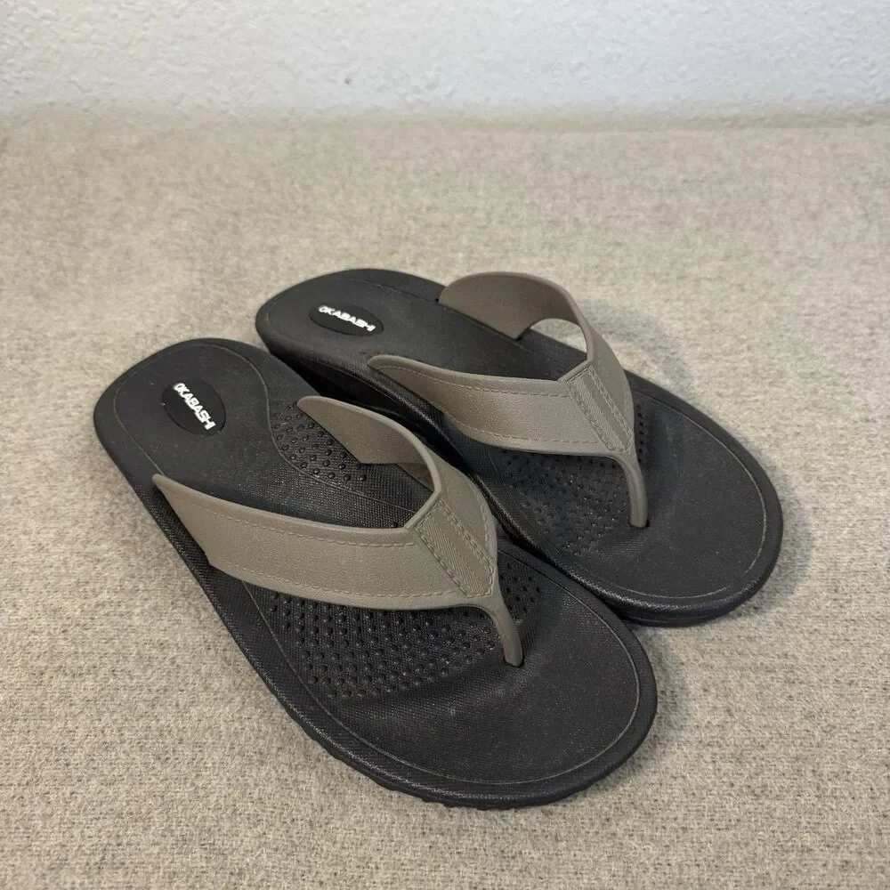 Okabashi Mariner Flip Flop Sandals Eco Friendly Made in USA Comfort Men L 9-10