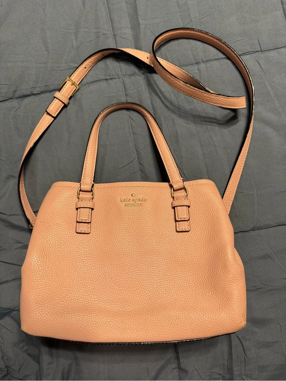 kate spade Jackson Street Octavia Roses Pebbled Leather Satchel - light pink