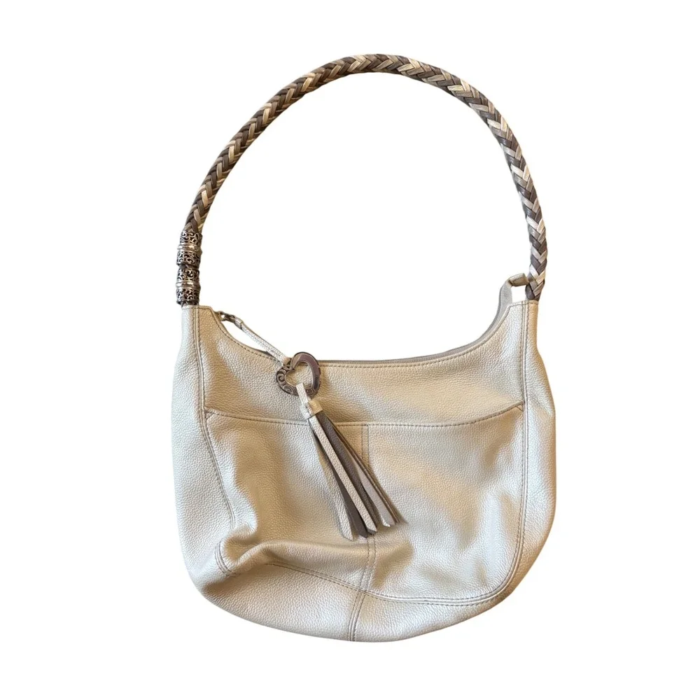 Brighton Barbados zip top‎ hobo bag In Cream