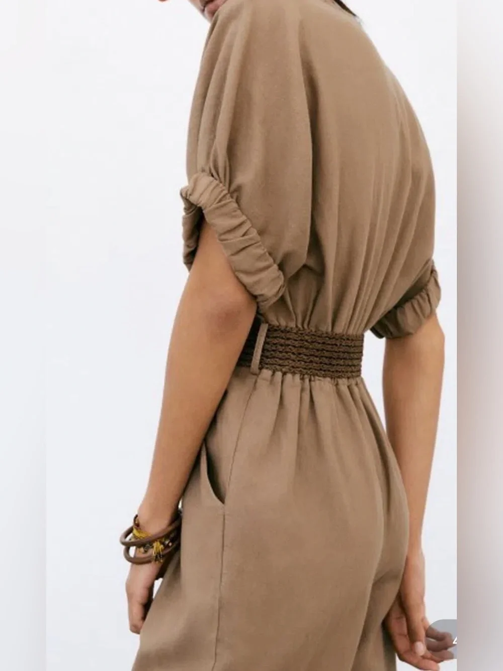 Zara belted linen jumpsuit size M