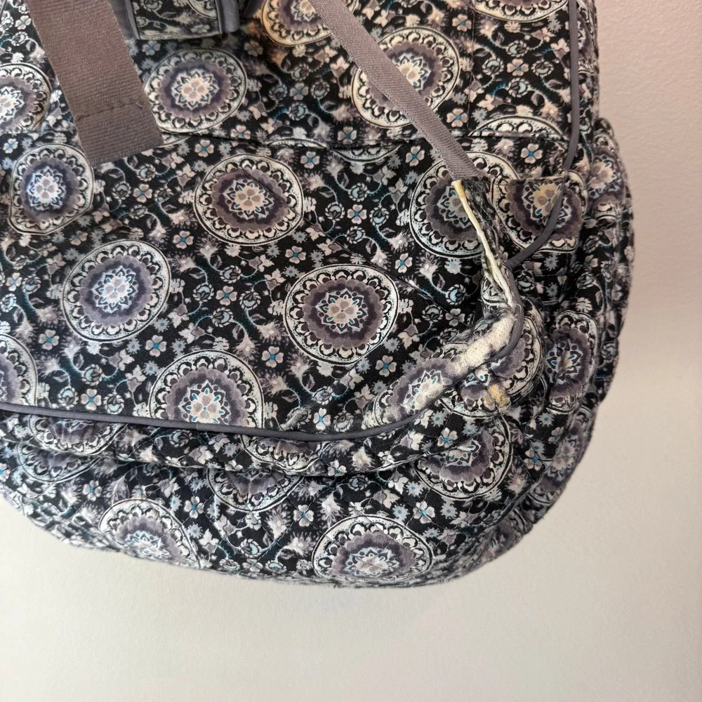 Vera Bradley Charcoal Medallion Paisley Print Campus Backpack Quilted Cotton