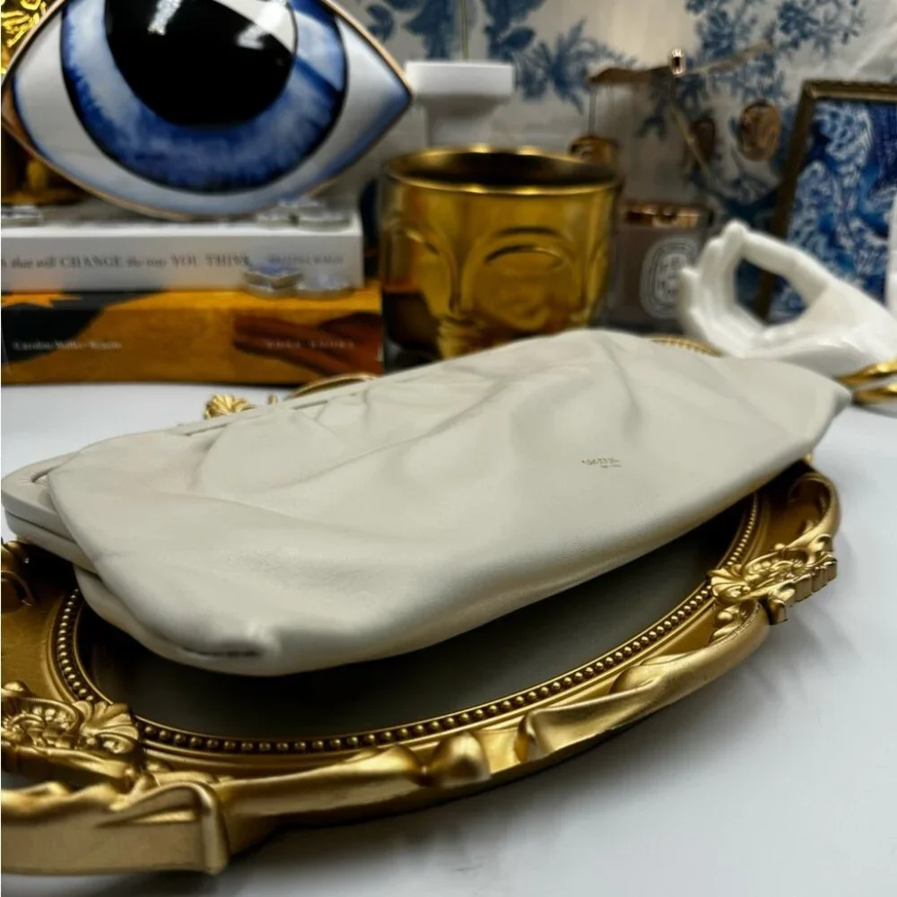 🆕 OROTON 🧿 NWT Celia XL Long Leather Clutch, Cream