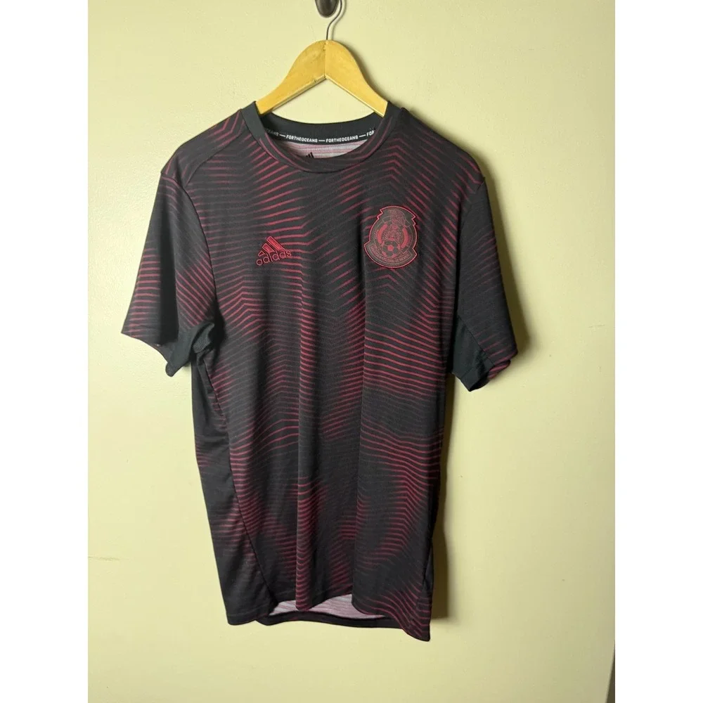 Adidas MEXICO National Team Pre-Match Jersey Kit Men L Red Parley Ocean