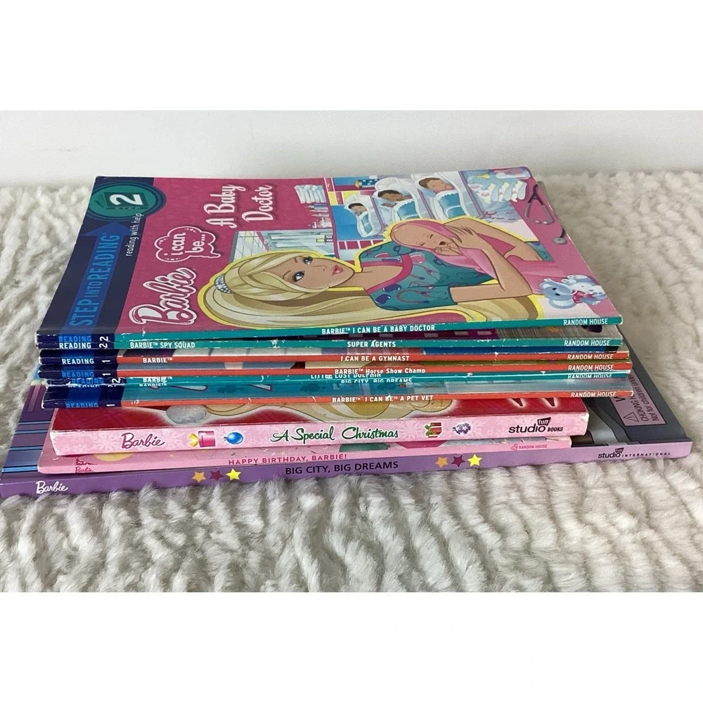 Barbie Picture Books & Leveled Readers, Stickers Lot of 10 Stories