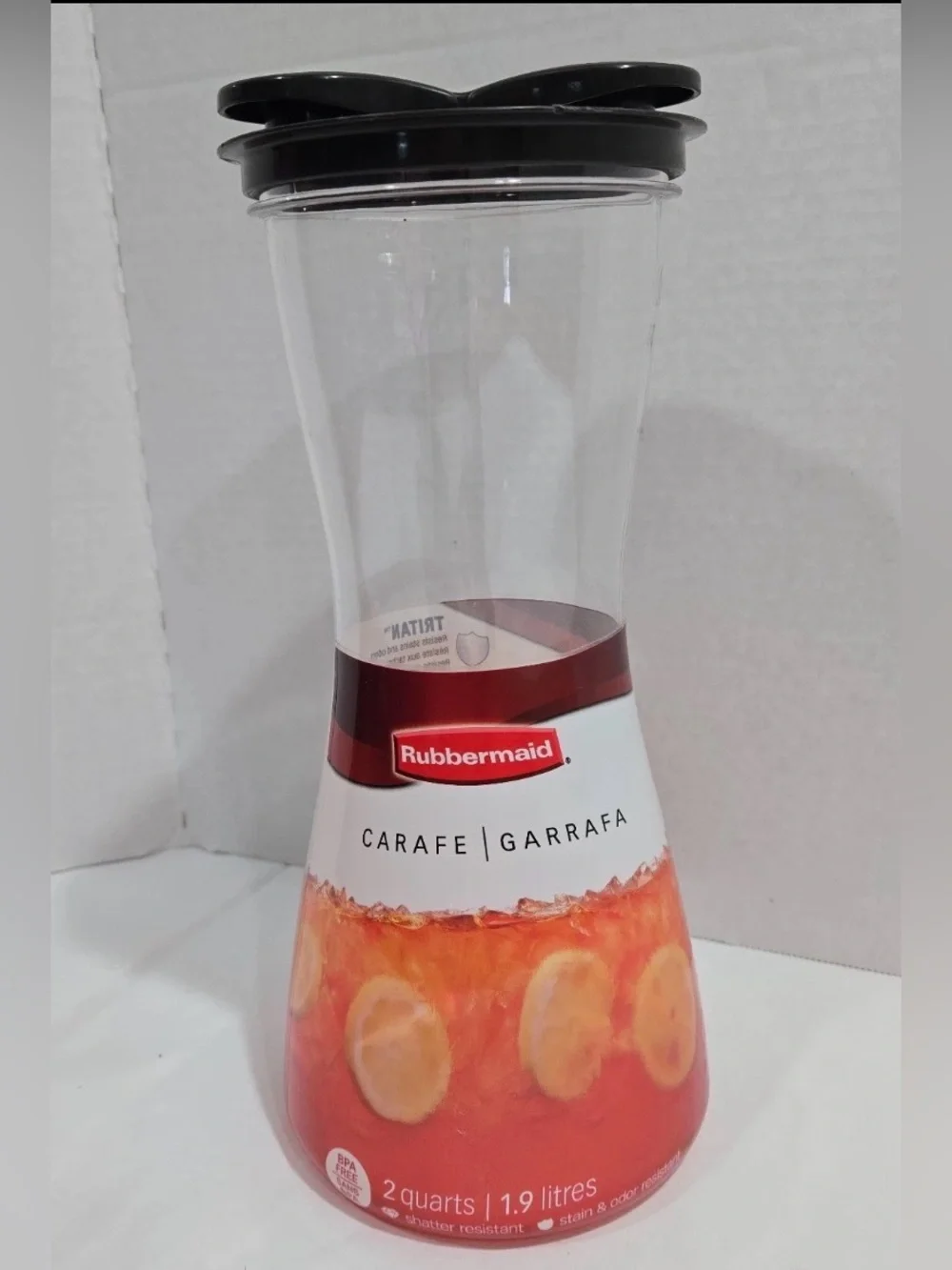 New Rubbermaid 2 qt Carafe Leak-Proof Lid BPA Free Shatter Resistant Clear 11.5
