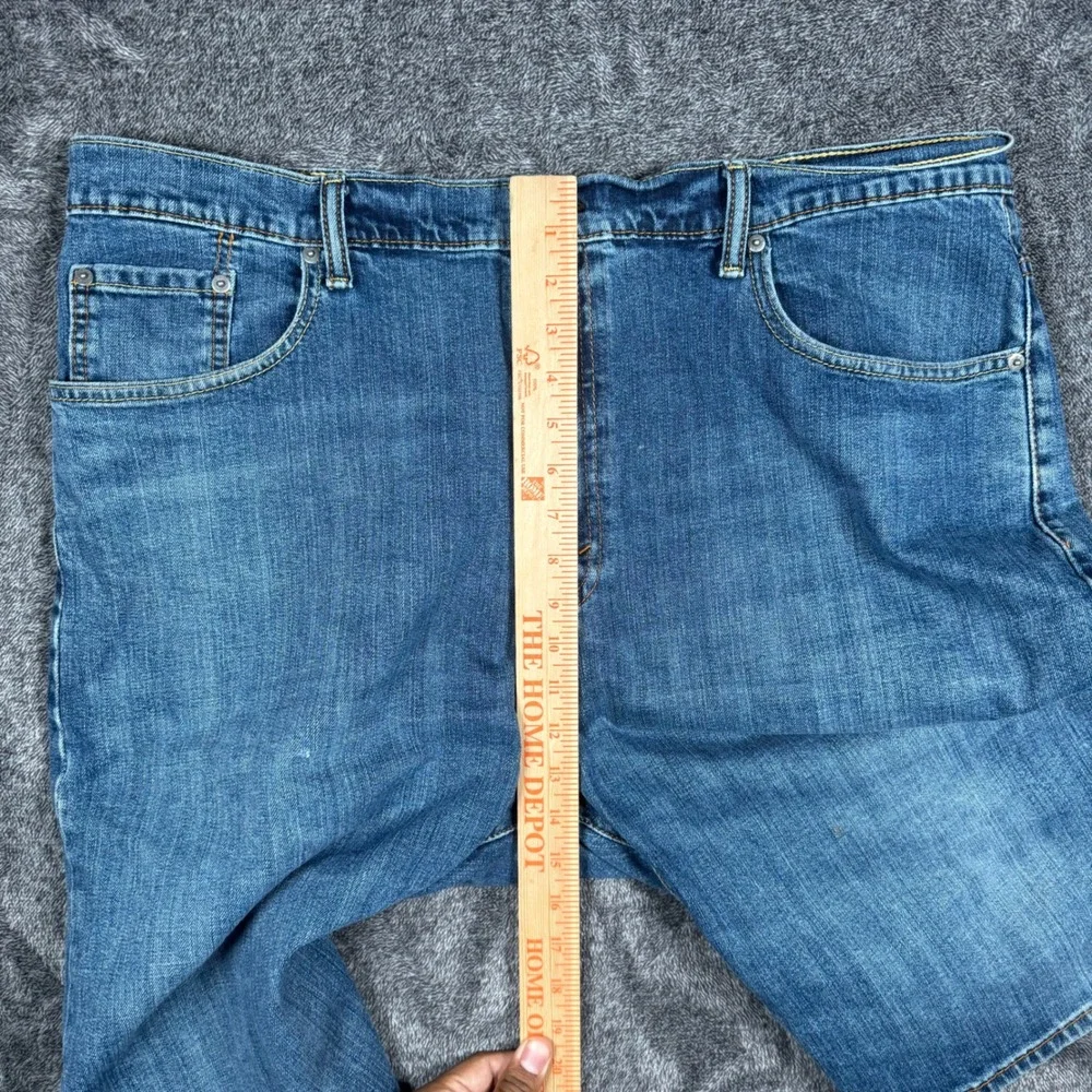 Levis 569 Loose Straight Denim Shorts Mens 40 Blue Medium Wash Stretch Casual