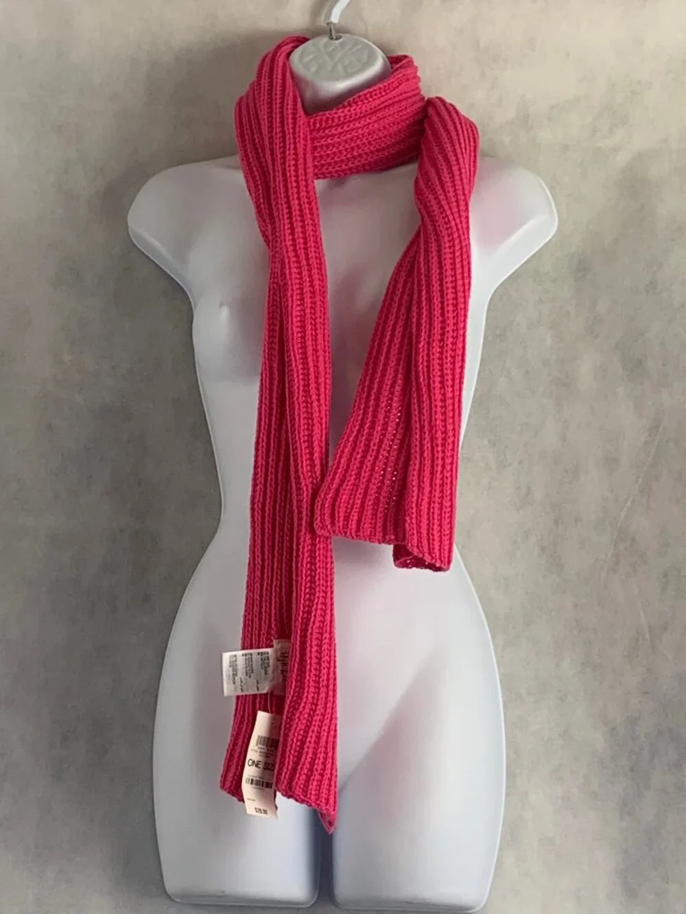 Style & Co. Women's Ribbed Muffler Scarf, Hot Pink, One Size Fits Most