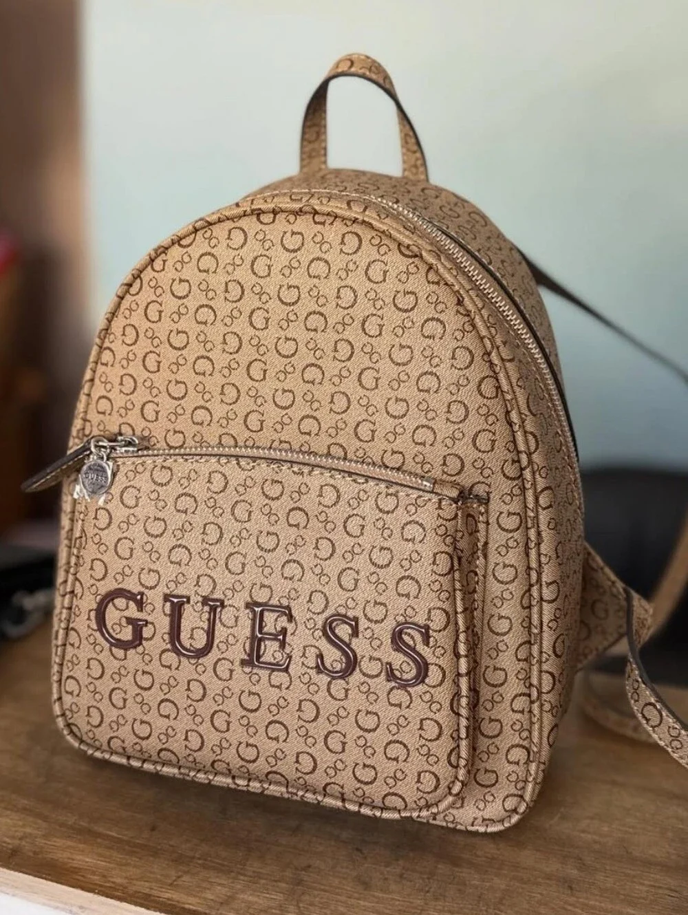 Guess Brown Monogram Backpack