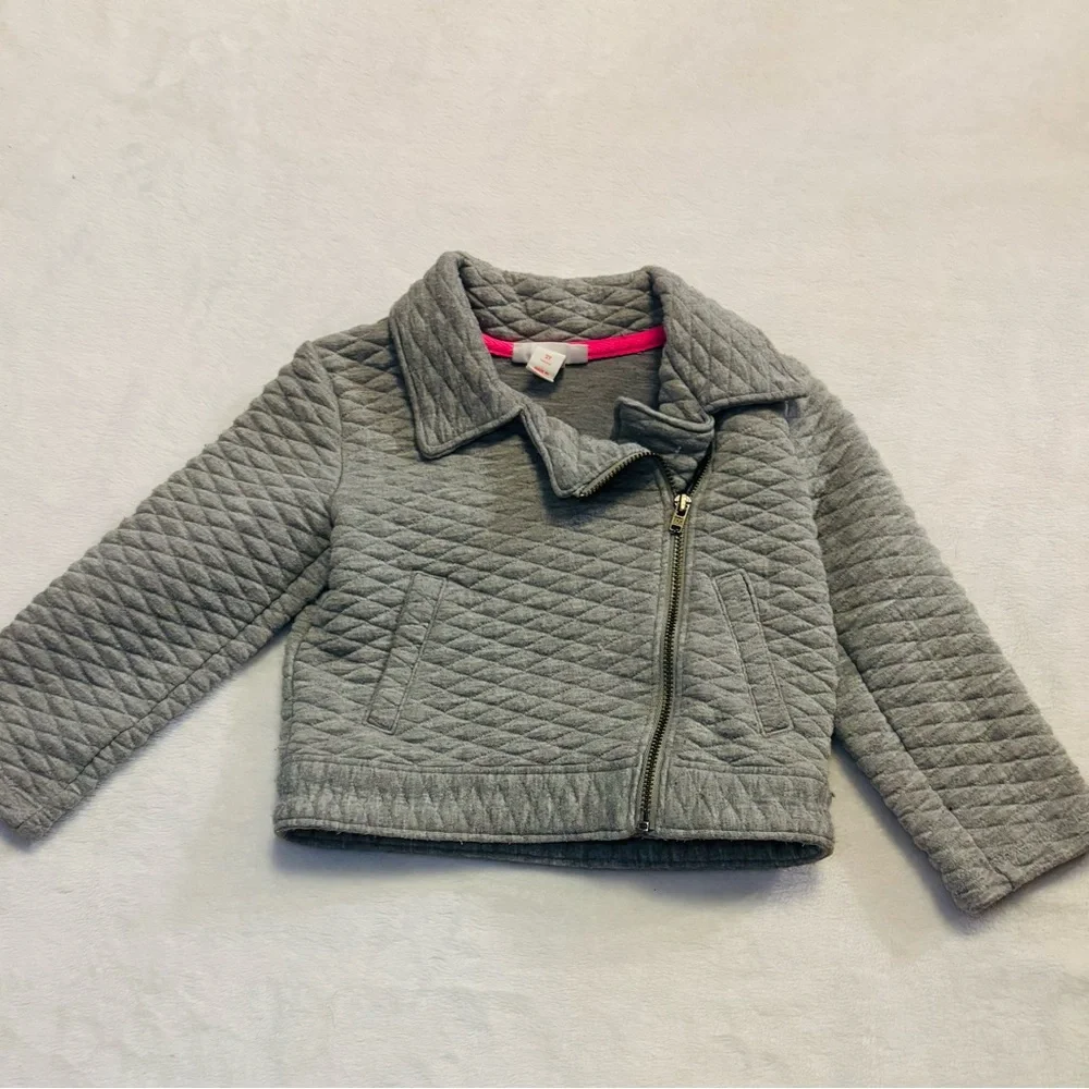 Cat & Jack Gray Quilted Kids Jacket EUC Size 2T