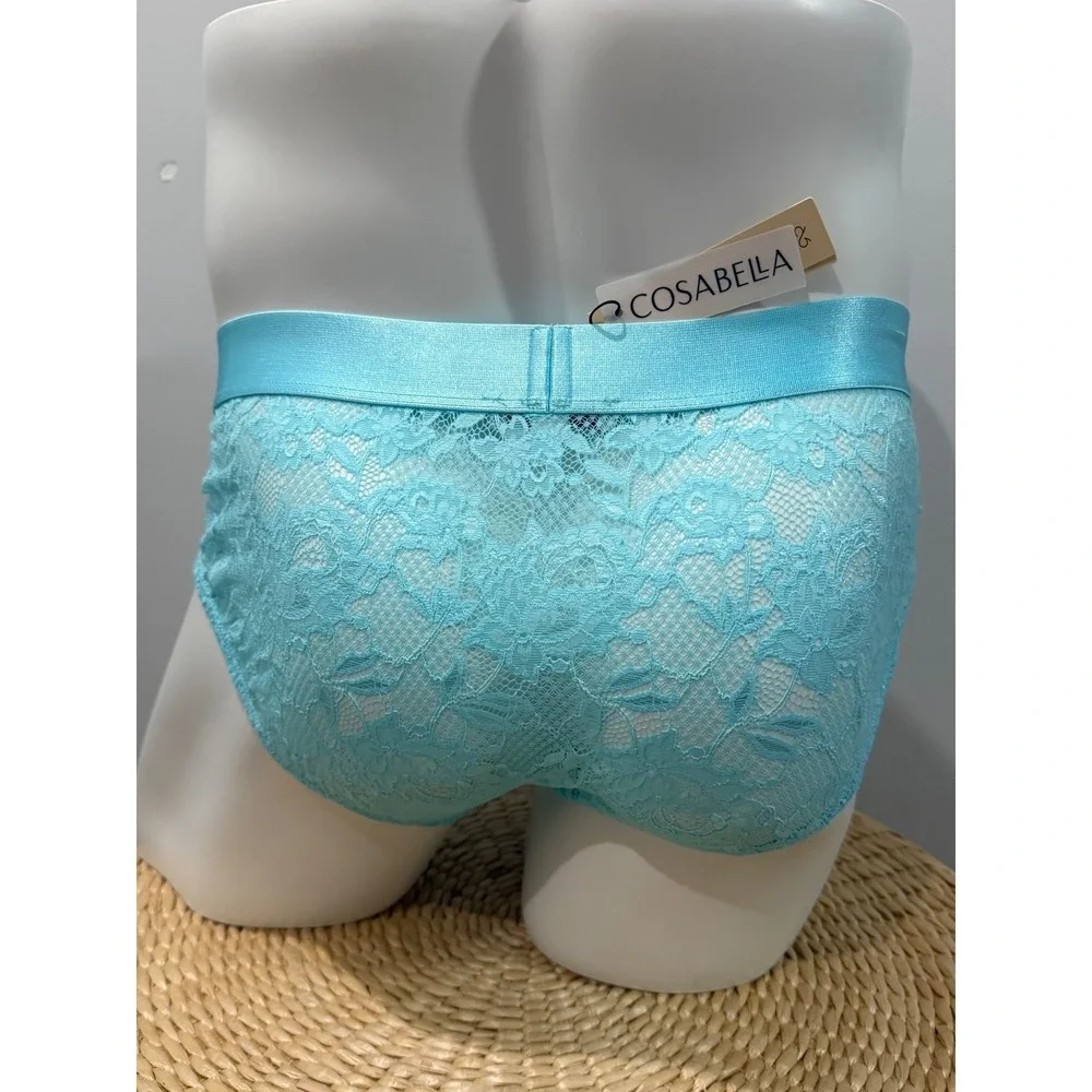 Cosabella Never Say Never Men's Sports Brief Maldives Blue Lace Size M NWT