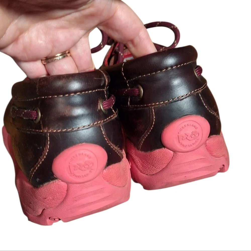 Timberland PRO Men’s Brown PINK  Boat Shoes Size 9 READ AD Old Money Preppy