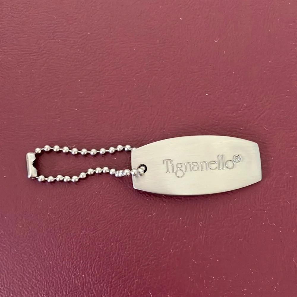 Vintage 90s silver toned Tignanello key chair charm fob for purse bag