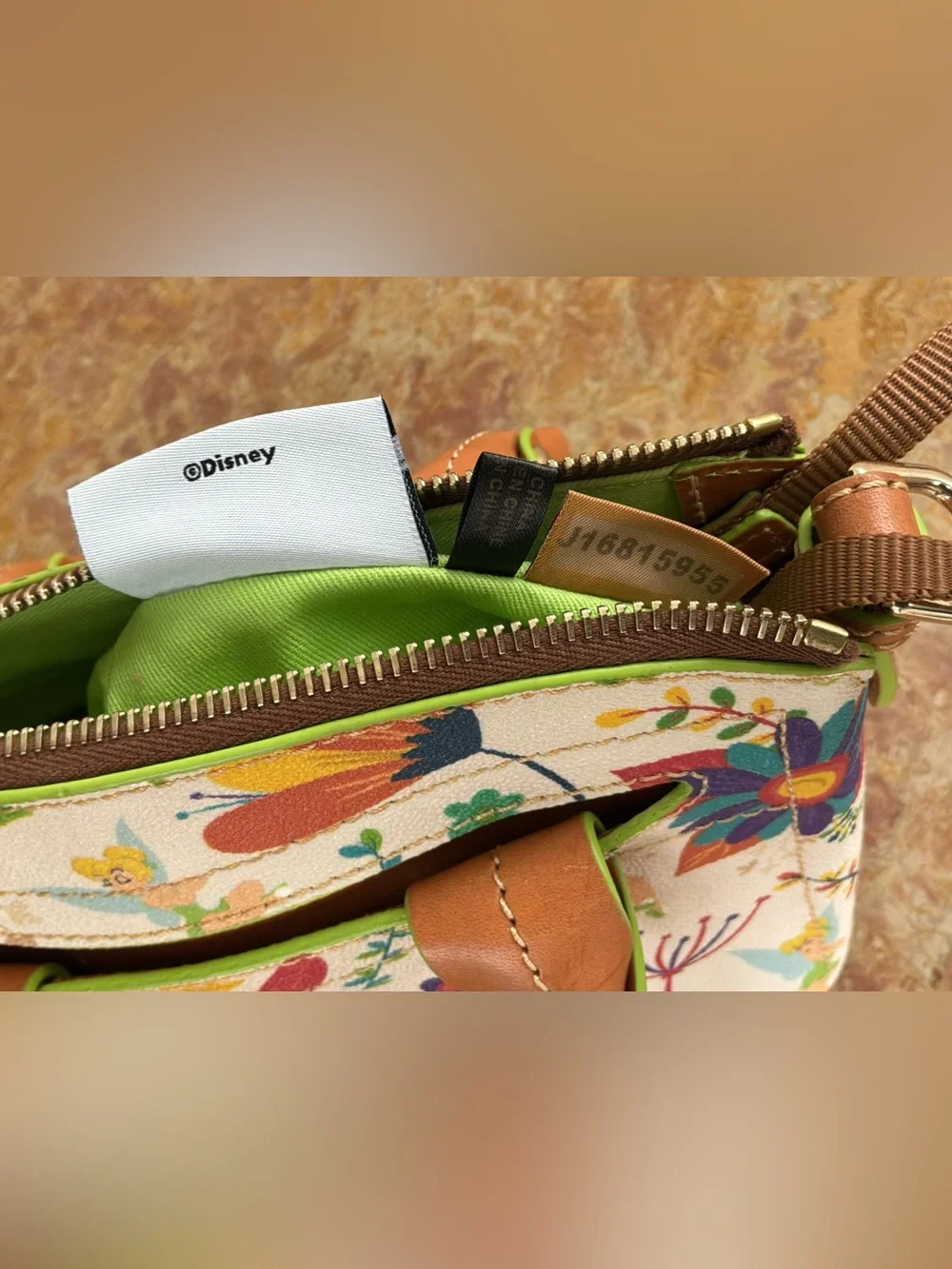 Dooney & Bourke Disney Tinker Bell Flower & Garden Festival Floral Crossbody
