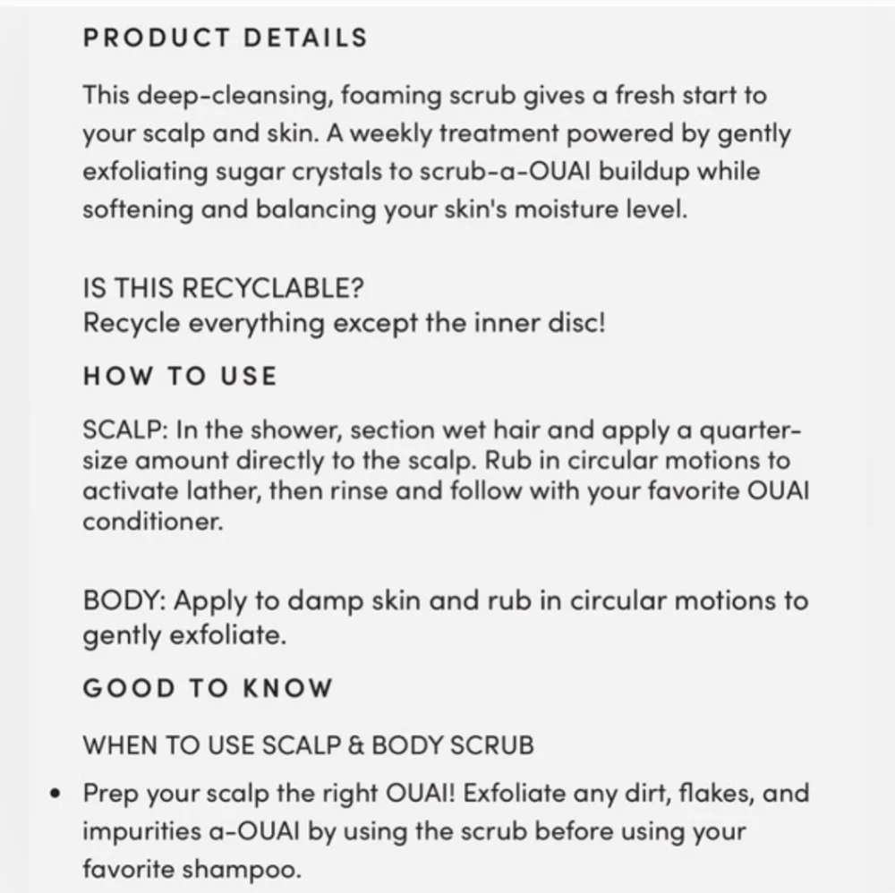 OUAI scalp body