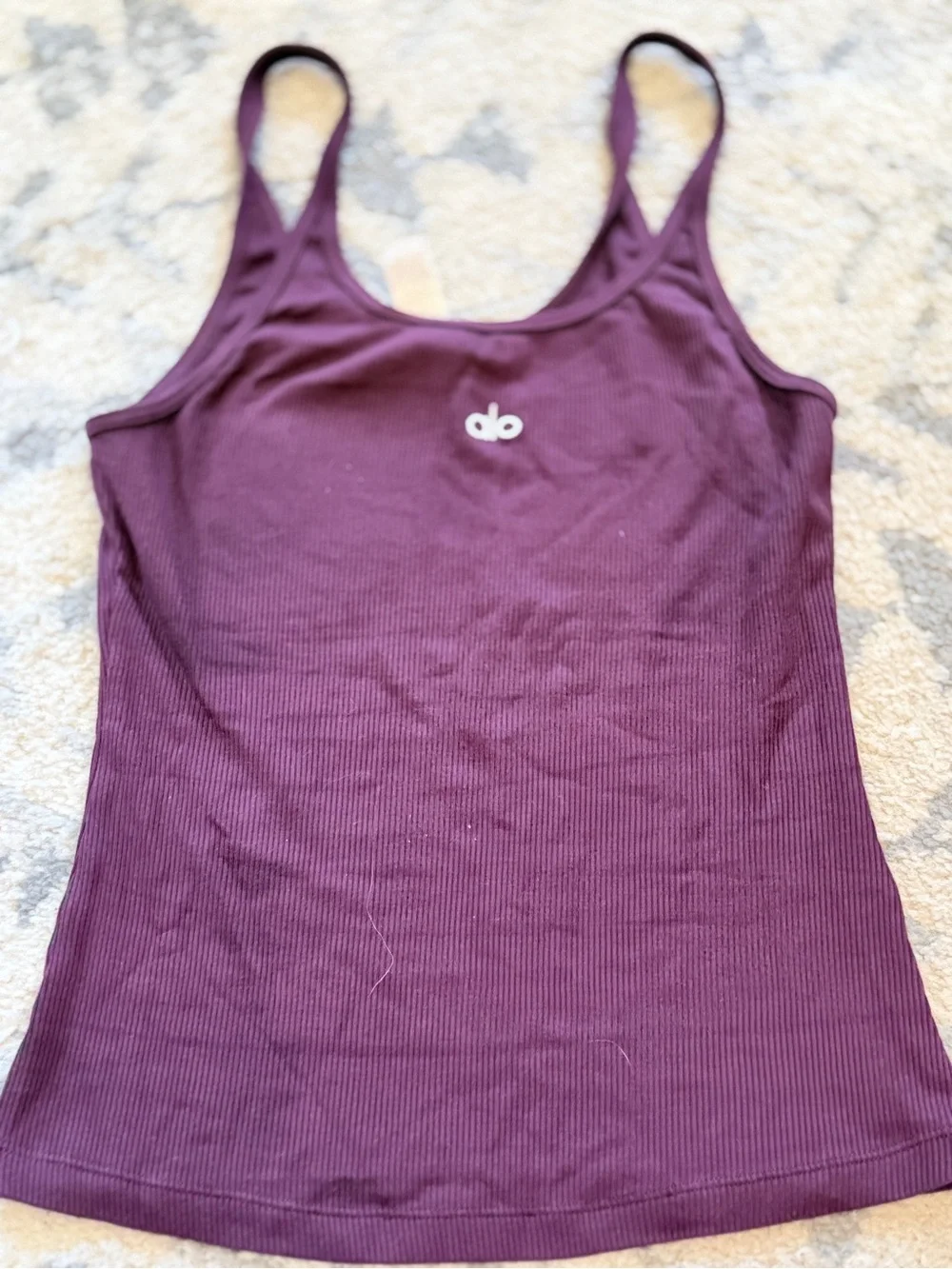 ALO Yoga Ribbed Prosper Tank Top in  Burgundy
